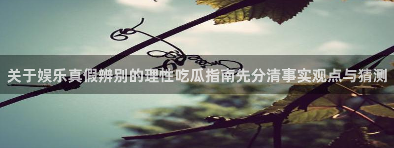 91吃瓜首页入口：关于娱乐真假辨别的理性吃瓜指南先分清事实观点与猜测